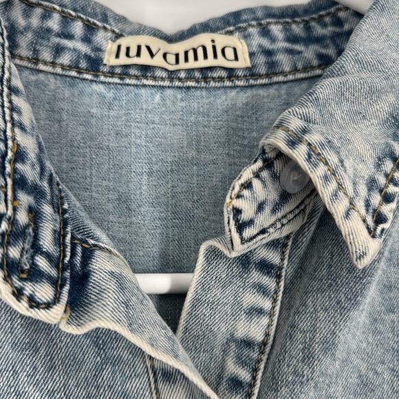 NWOT Denim Short Sleeve Button Down Dress - Picture 3 of 5